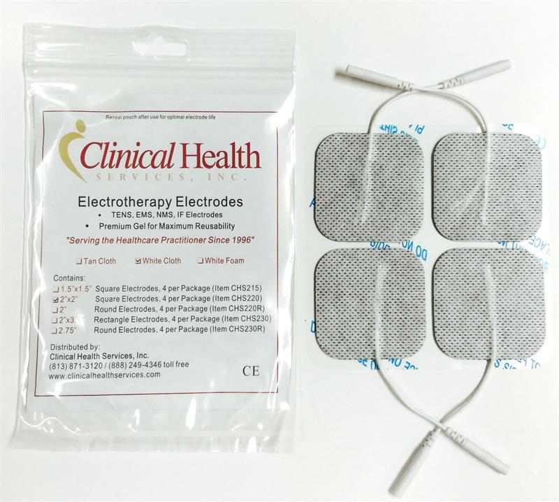 Economy CHS 2" x 2" White Cloth Electrodes