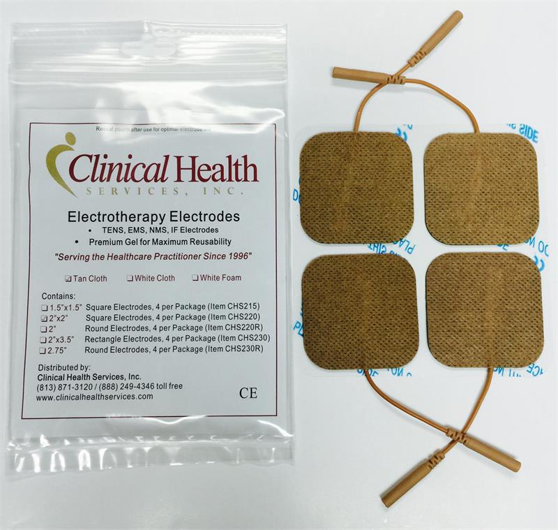 2"x2" Square Tan Cloth Electrodes